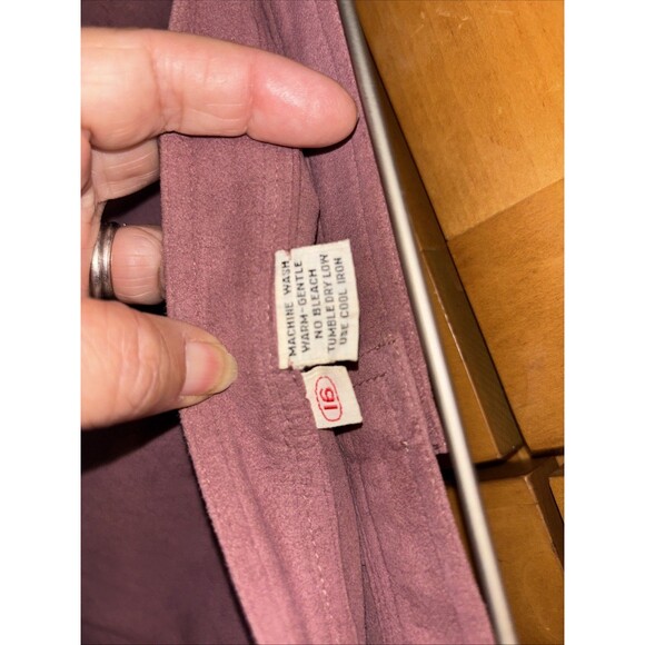 Baron Peters Vintage Ultrasuede Skirt Suit Set 16 Lined Button Zip Mauve Pink - Picture 11 of 12